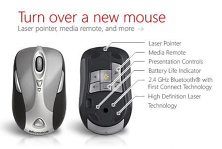 microsoft predstavitveni miški laserski gumbi za predstavitev kazalcev nadzorujejo brezžično
