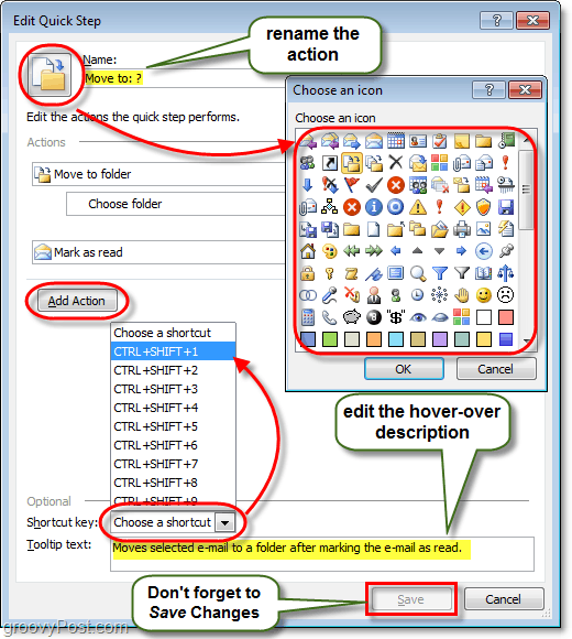 več dejanj v hitrih korakih v programu Outlook 2010