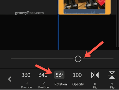 Spreminjanje rotacije videa v Adobe Premiere Rush