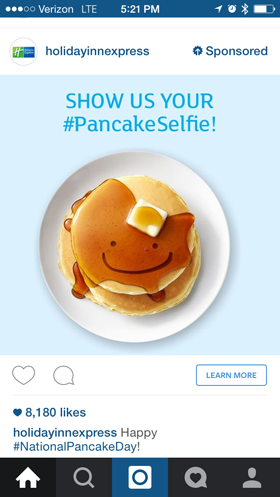 holidayinnexpess instagram oglas z besedilom na sliki
