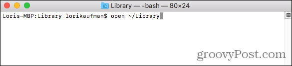 Odprite mapo knjižnica v Finderju iz terminala na Macu