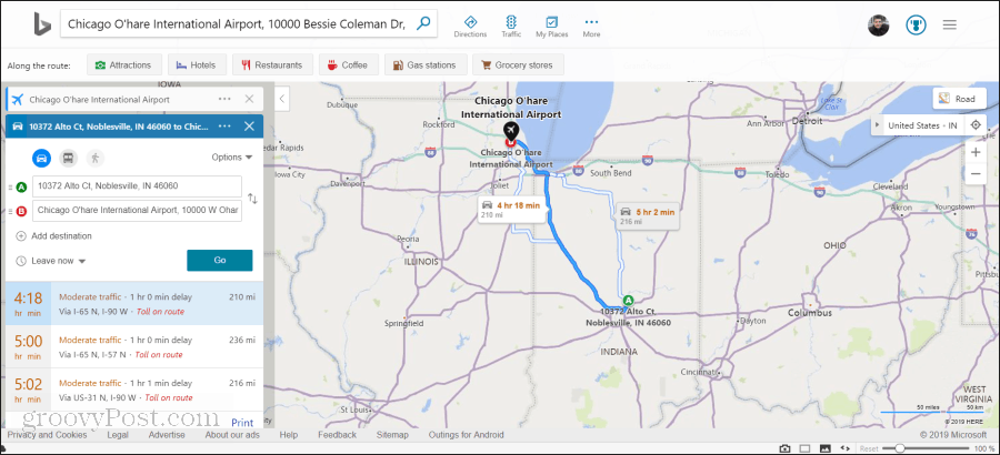 spletno mesto bing map