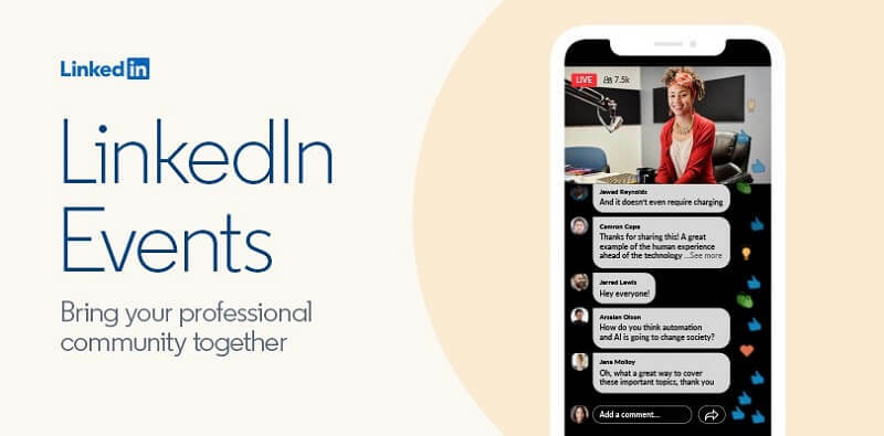 Novo orodje za virtualne dogodke LinkedIn, ki ljudem omogoča ustvarjanje in predvajanje video dogodkov prek svoje platforme.