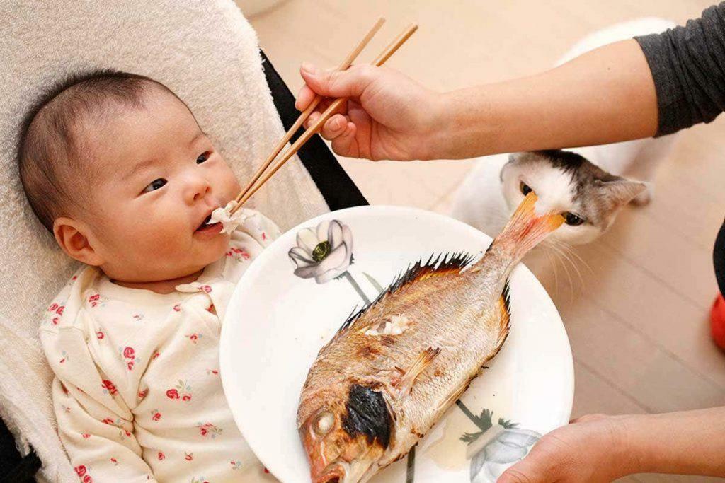 hranjenje dojenčka z ribami