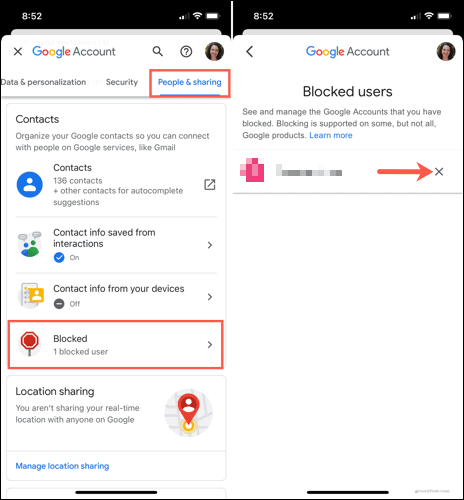 Odblokirajte uporabnika v storitvi Google Drive v mobilnih napravah