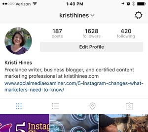 nastavitve poslovnega profila instagrama