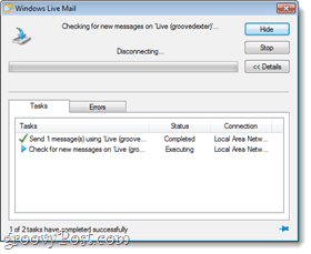 Test sinhronizacije pošte Windows Live