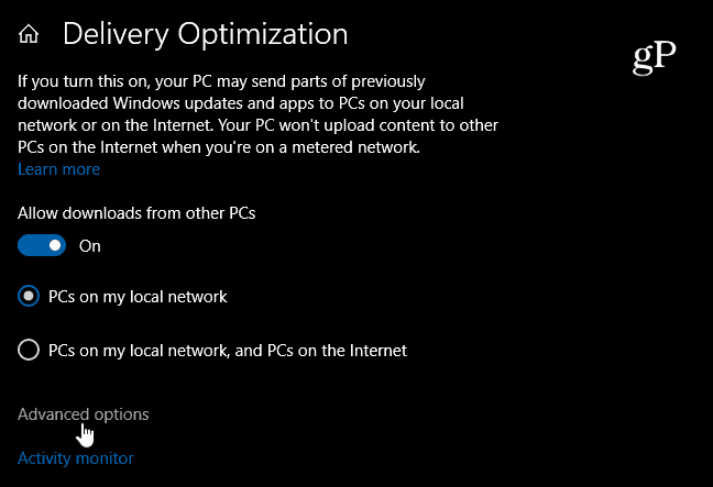Windows 10 Optimizacija dostave