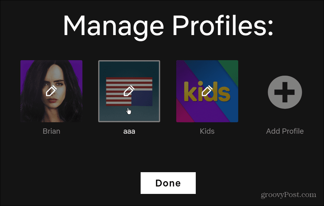 upravljajte profile Netflix