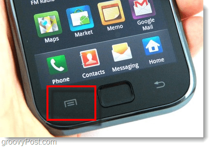 Pritisnite gumb v meniju telefona Android - galaxy s