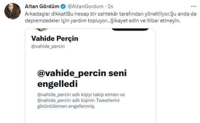Lažni račun, odprt v imenu Vahide Perçin