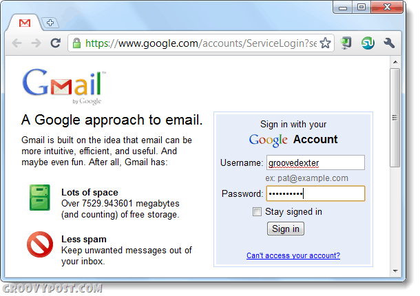 dvakrat se prijavite v gmail z uporabo kroma