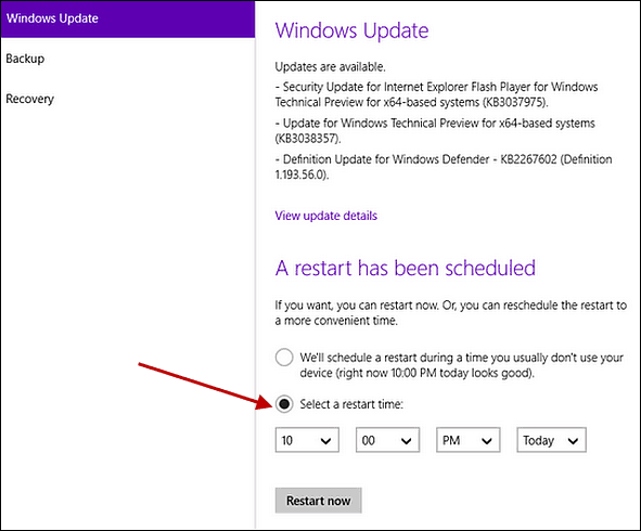 Razporedite Windows Update Restarts v sistemu Windows 10