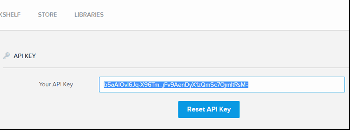 Kopirajte ključ API iz računa BookFusion