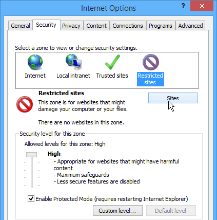 Spletna mesta z omejitvami Internet Explorerja