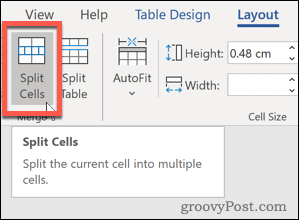 Gumb Word Cells Split