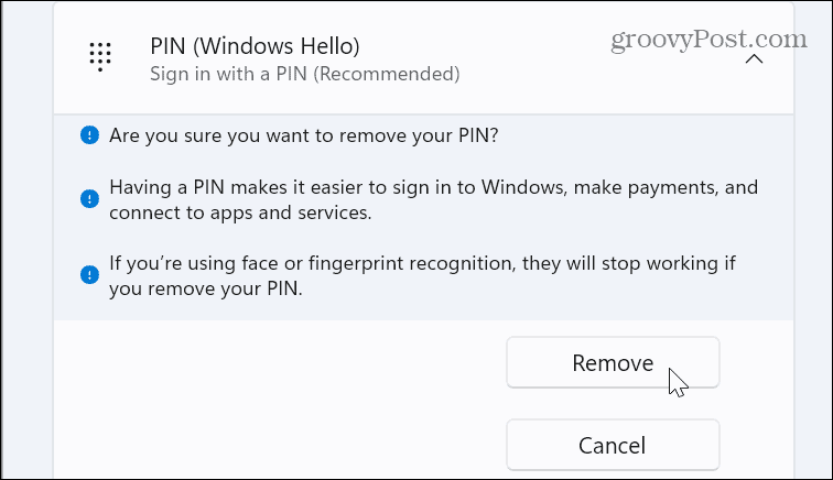 PIN za prijavo v Windows 11