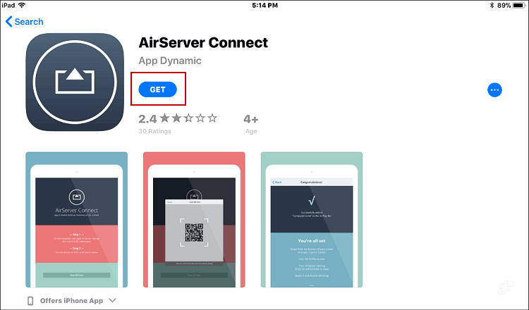 Namestite AirServer Connect iOS