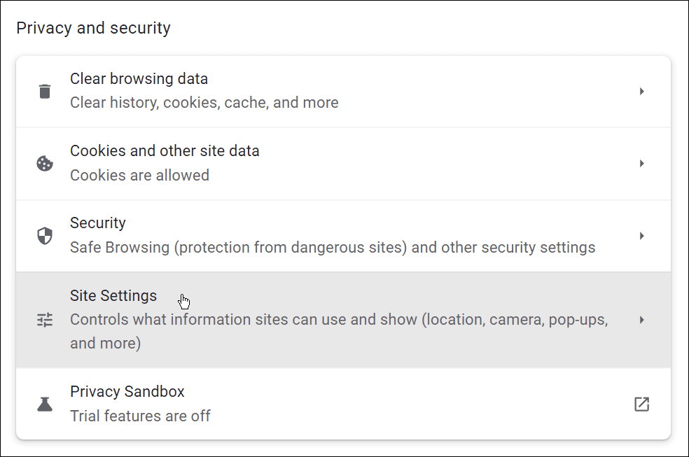 zasebnost in varnost Chrome