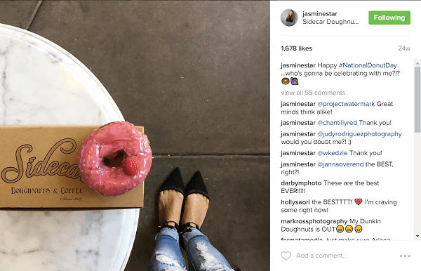 Jasmine Star je svoje oboževalce oboževala, ko je objavila krofe na Instagramu.