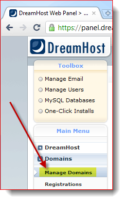 Upravljajte svojo domeno na DreamHost-u