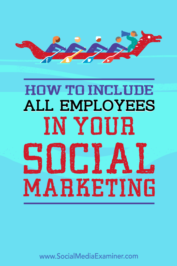 Kako vključiti vse zaposlene v trženje socialnih medijev, ki ga je izvedla Ann Smarty na Social Media Examiner.