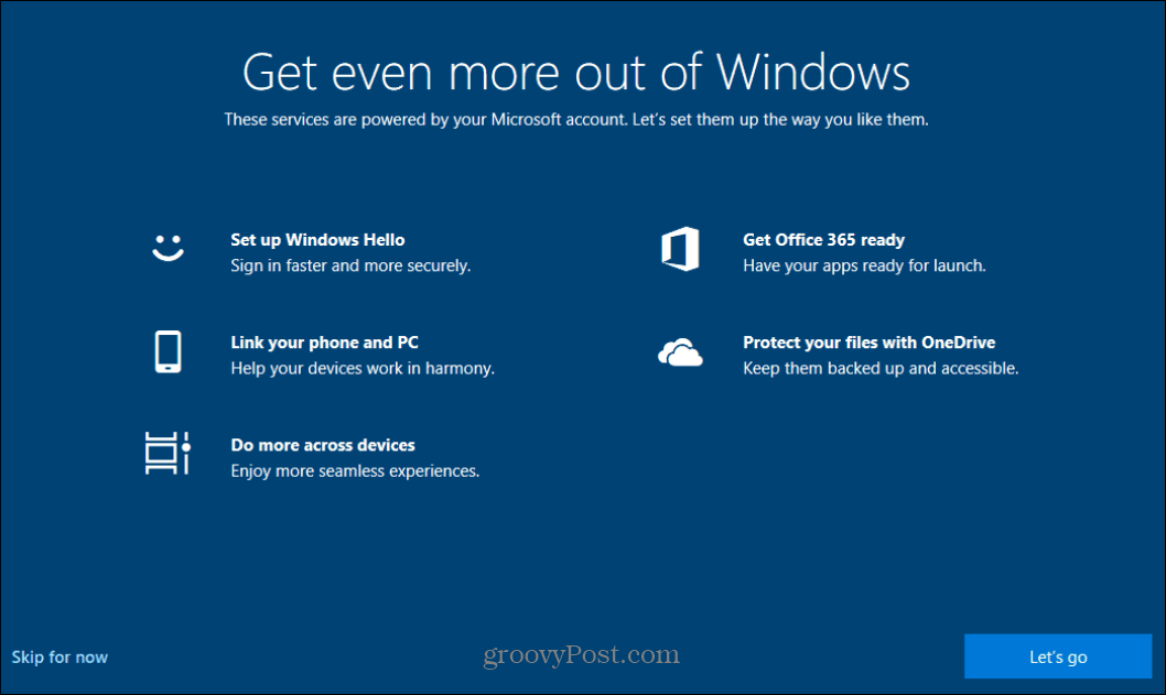 Onemogočite začetni zaslon »Še več iz sistema Windows« v sistemu Windows 10