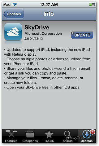 Posodobitev za iOS SkyDrive