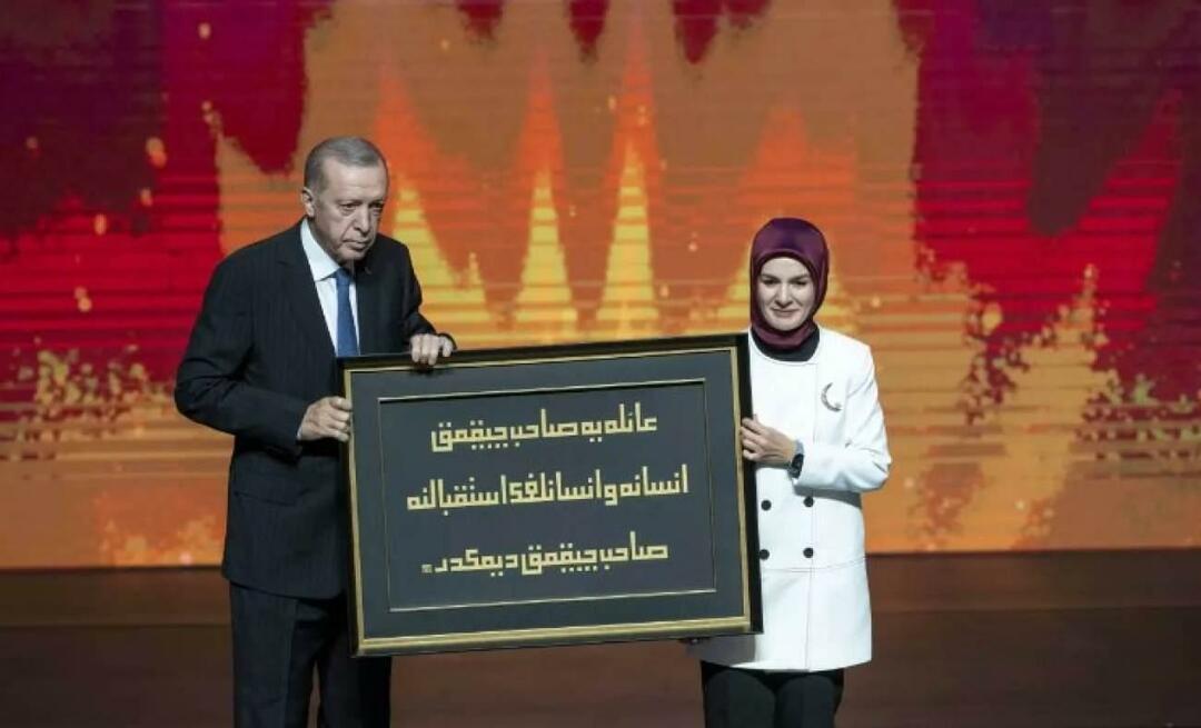 Pomembno darilo Mahinurja Özdemirja Göktaşa Erdoğanu!