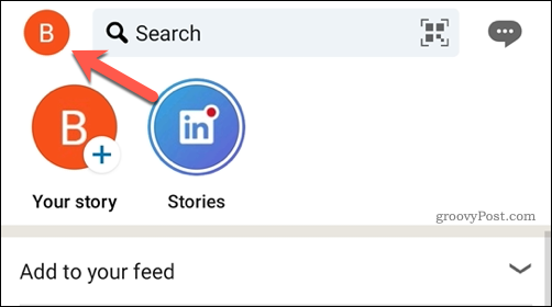 Ikona uporabniškega profila aplikacije LinkedIn