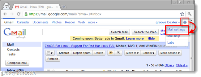 Gmailove nastavitve