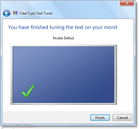 zaključek bistrega umerjanja tunerja v operacijskem sistemu Windows 7 
