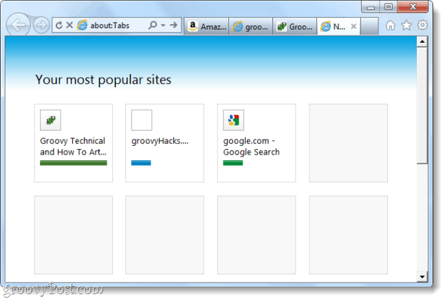 Posnetek zaslona kandidata za Internet Explorer 9