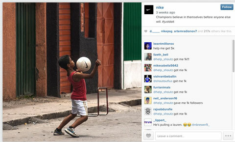 Nike World Cup instagram slika s #justdoit hashtag
