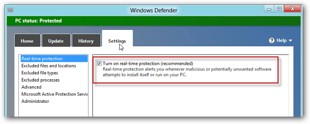 Windows Defender v sistemu Windows 8 Vključuje MSE