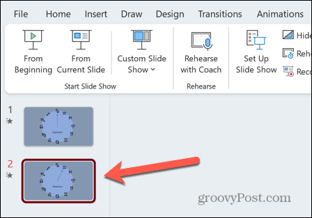 powerpoint drugi diapozitiv v podoknu za predogled