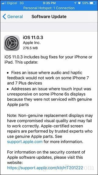 Apple iOS 11.0.3 - Apple predstavil še eno manjšo posodobitev za iPhone in iPad