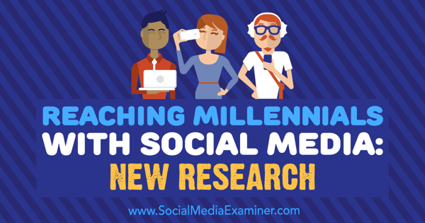 Doseganje tisočletnikov s socialnimi mediji: nova raziskava Michelle Krasniak na Social Media Examiner.