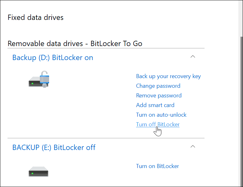 uporabite BitLocker za Go v sistemu Windows 11