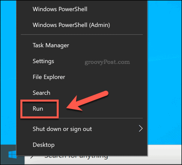 Zagon menija Zaženi z dodatnimi možnostmi Windows Start