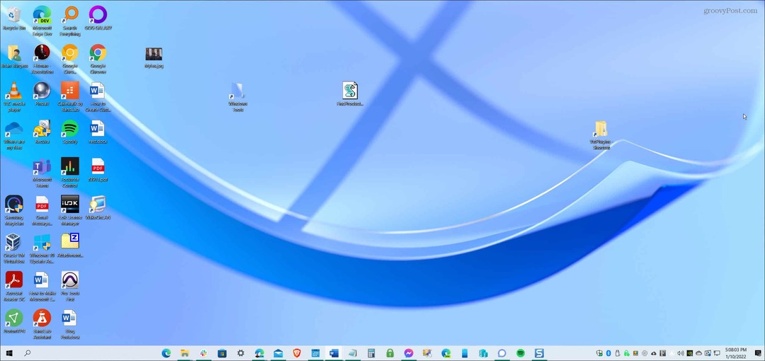 osrednja opravilna vrstica Windows 10