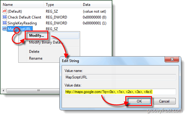 spremenite skript zemljevida v google maps za Outlook 2010