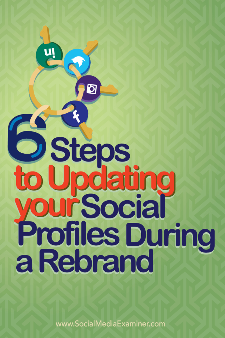 6 korakov za posodobitev profilov v družabnih omrežjih med preimenovanjem blagovne znamke: Social Media Examiner