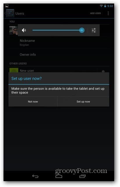 Uporabniški računi Nexus 7 - nastavite uporabnika zdaj