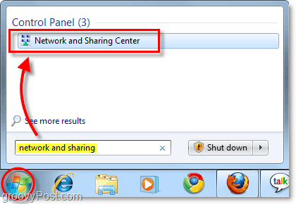 omrežje in deljenje centra v operacijskem sistemu Windows 7