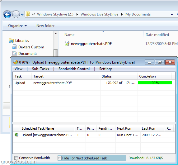 naložite datoteke v skydrive skozi Windows Explorer