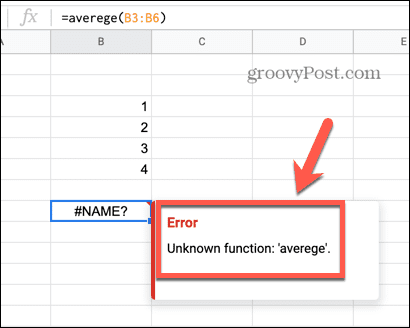 google sheets neznana funkcija