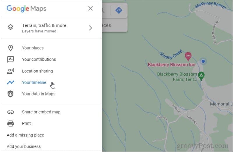 časovni trak google maps