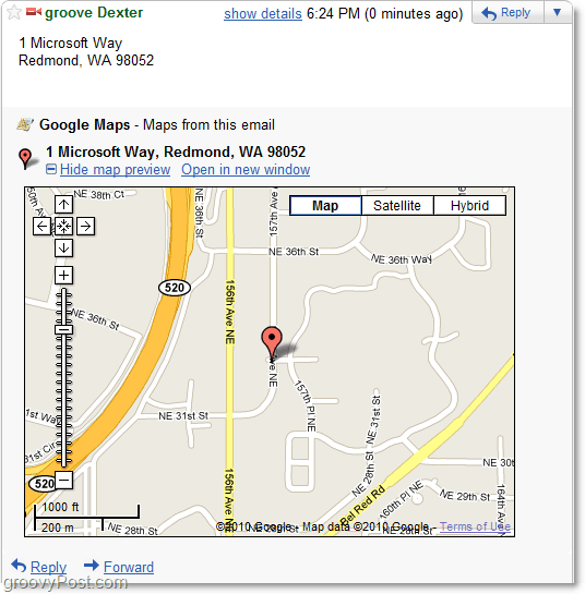 google maps v Gmailu 