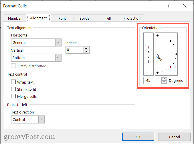 Formatiranje poravnave celic v Excelu